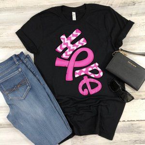 Hope Awareness Pink Ribbon Graphic T-Shirt